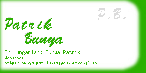 patrik bunya business card